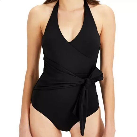 NWT Onia Black Elena Tie-Front One-Piece Swimsuit Slimming Sexy & Classic. XS - Picture 1 of 16